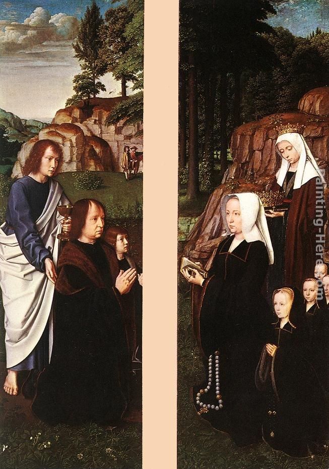 Gerard David Triptych of Jean Des Trompes (side panels)